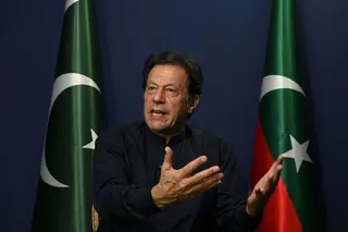 Pakistan’s former prime minister Imran Khan at his residence in Lahore in May 2023. Photo: AFP