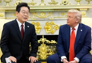 South Korean president Lee Jae Myung speaks to Donald Trump during a meeting in the Oval Office in August last year. Lee has long wanted greater military independence from the US.