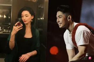 吴建豪（右）澄清，爱妻荒卷绘美的实际年龄为31岁。 （取自荒卷绘美、吴建豪IG）