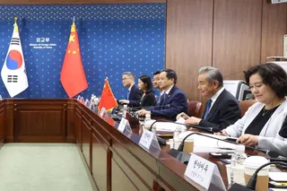 South Korean Foreign Minister Cho Hyun holds talks with his Chinese counterpart, Wang Yi in Seoul on Wednesday, August 19. Photo: EPA/Yonhap
