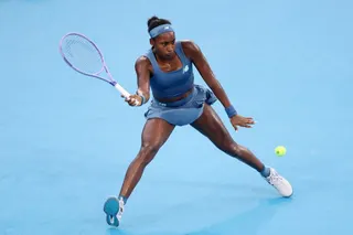 Fourth-ranked Coco Gauff in action against Marie Bouzkova at the Cincinnati Open