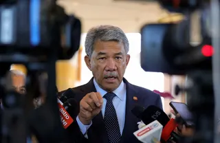 Foreign Minister Datuk Seri Mohamad Hasan speaks to reporters after attending the 27th Meeting on the Implementation of the Exchange of Letters between Malaysia and Brunei Darussalam today. BERNAMA PIC