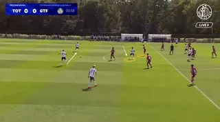 Screen grab of Spurs' build-up against Getafe in pre-season