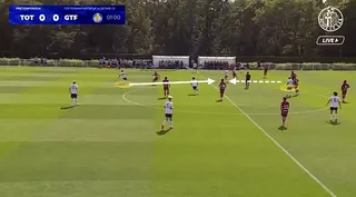 Screen grab of Spurs' build-up against Getafe in pre-season.