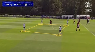 Screen grab of Spurs' build-up against Getafe in pre-season.