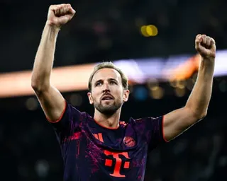 Harry Kane celebrates German Super Cup victory on Saturday