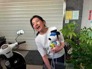 陳幸妤在受訪時展露發自內心喜歡的笑容說出「對，我很喜歡史努比啊」。（記者袁志豪／...