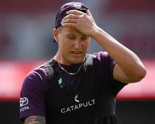 Brydon Carse during an England net session in Adelaide in December 2025.
