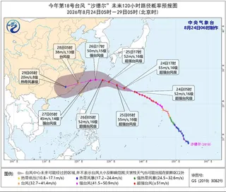 中國中央氣象台指出，沙德爾颱風將以每小時30公里左右的速度向西偏北方向快速移動，...