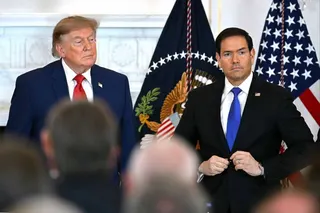 US President Donald Trump (left) and US Secretary of State Marco Rubio at the US State Department in Washington. Photo: AFP