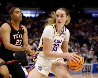 Kate Koval makes a move during an LSU game.