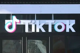FILE PHOTO: A logo is displayed over a door at the U.S. headquarters of the social media company TikTok in Culver City, California, U.S. January 17, 2025. REUTERS/David Swanson/File Photo