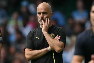 Man City boss Enzo Maresca looks pensive on the touchline