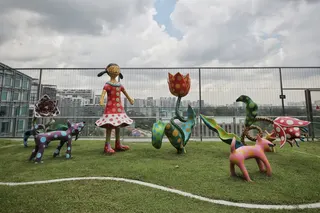 Yayoi Kusama’s Let’s Go To A Paradise Of Glorious Tulips at Orchard Central in 2022.