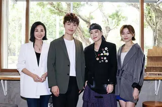 朱芸編(左二)即將來台演出，潘奕如(左起)、張芸京跟王瞳傾力相挺。（記者王聰賢／...