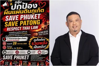 Saichon Nuchet (right) is a 42-year-old Phuket native and one of the organisers of the “Save Phuket” event which happened at Patong Beach, Phuket on Aug 28.