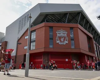 A general shot outside Anfield, Liverpool