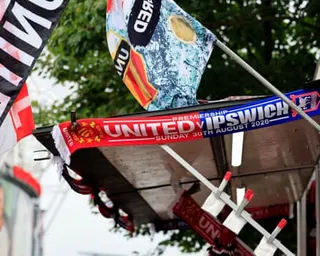 Matchday scarves for sale outside Old Trafford