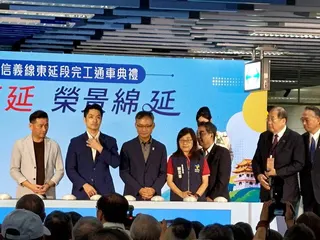 台北市長蔣萬安今天上午出席信義線東延段通車典禮。(記者林麗玉／攝影)