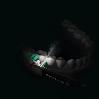 Watch what happens live when you brush your teeth with the Dyson CameraJet, via the live-viewing feature on the MyDyson app.