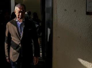 Former prime minister Tan Sri Muhyiddin Yassin at the Kuala Lumpur courts complex today. BERNAMA PIC
