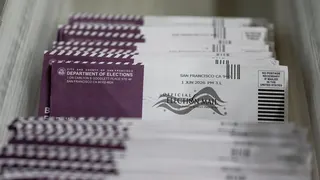 Ballots to be sorted at a polling location inside City Hall during a primary election in San Francisco, California, US, on Tuesday, June 2, 2026.