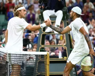 Nick Kyrgios and Stefanos Tsitsipas met at Wimbledon in 2022