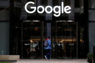 FILE PHOTO: The Google logo is pictured at the entrance to the Google offices in London, Britain January 18, 2019. REUTERS/Hannah McKay/File Photo/File Photo