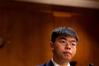 2019年黄之锋在华盛顿。他游说西方政治人物向香港施压的努力成为他最新的国家安全案件的中心。
