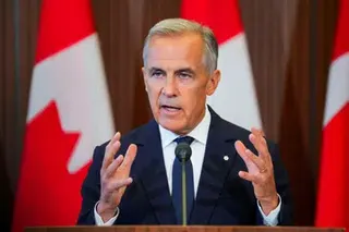 Canadian Prime Minister Mark Carney speaking at a press conference in Ottawa, on Aug 22, after trade talks with the US collapsed.