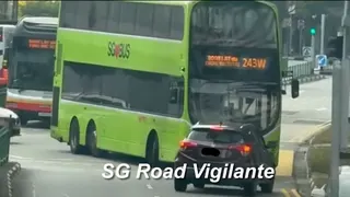 轿车裕廊西逆向行驶 多辆巴士汽车被迫让路