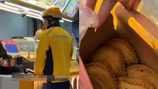 美团送餐员越洋来买咖喱角？ 网民疑作秀 老板回应“刚好在附近”