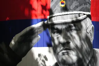 A mural of Ratko Mladic in Belgrade, Serbia. Photo: AP