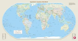 联合国大会9月4日投票支持推广“等积地球投影”（Equal Earth），以更准确反映全球各大陆实际面积。图为等积地球投影地图。 （法新社）